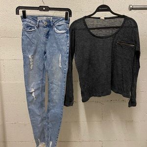 Long Sleeve Shirt & Jeans Set